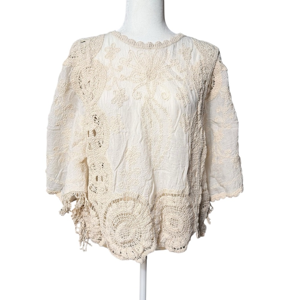 NWT POL Boho Cream with Crochet Lace Top - Picture 9 of 10
